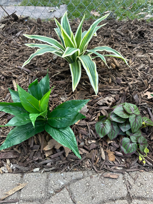 Green Aglaonema Fake Outdoor Plant That Looks Real