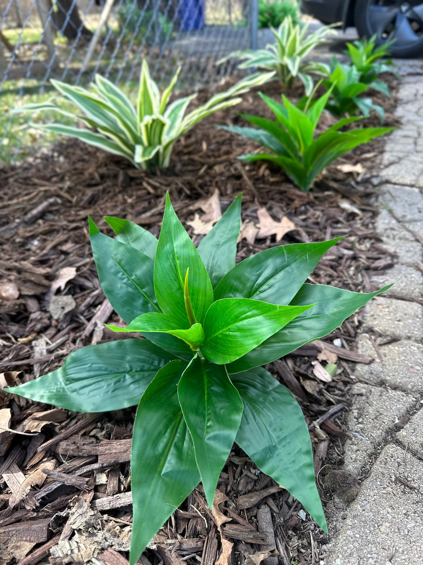Green Aglaonema Fake Outdoor Plant That Looks Real