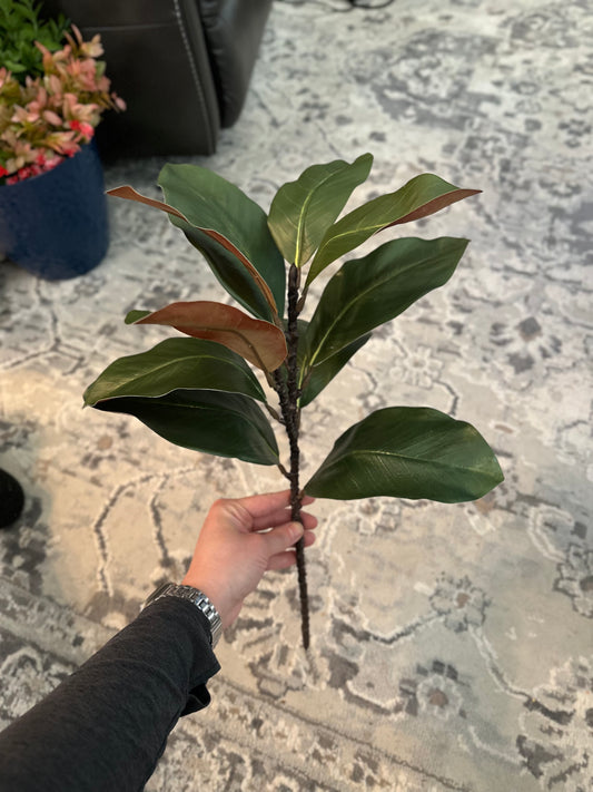 Maggie – Magnolia or Fiddle Leaf Stem Artificial Greenery, Fake Plant, outdoor or Indoor