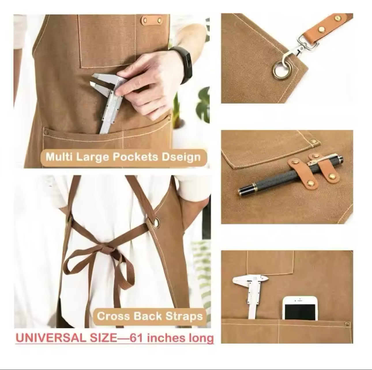 Professional Canvas Apron – Oil-Proof, Waterproof, and Stylish