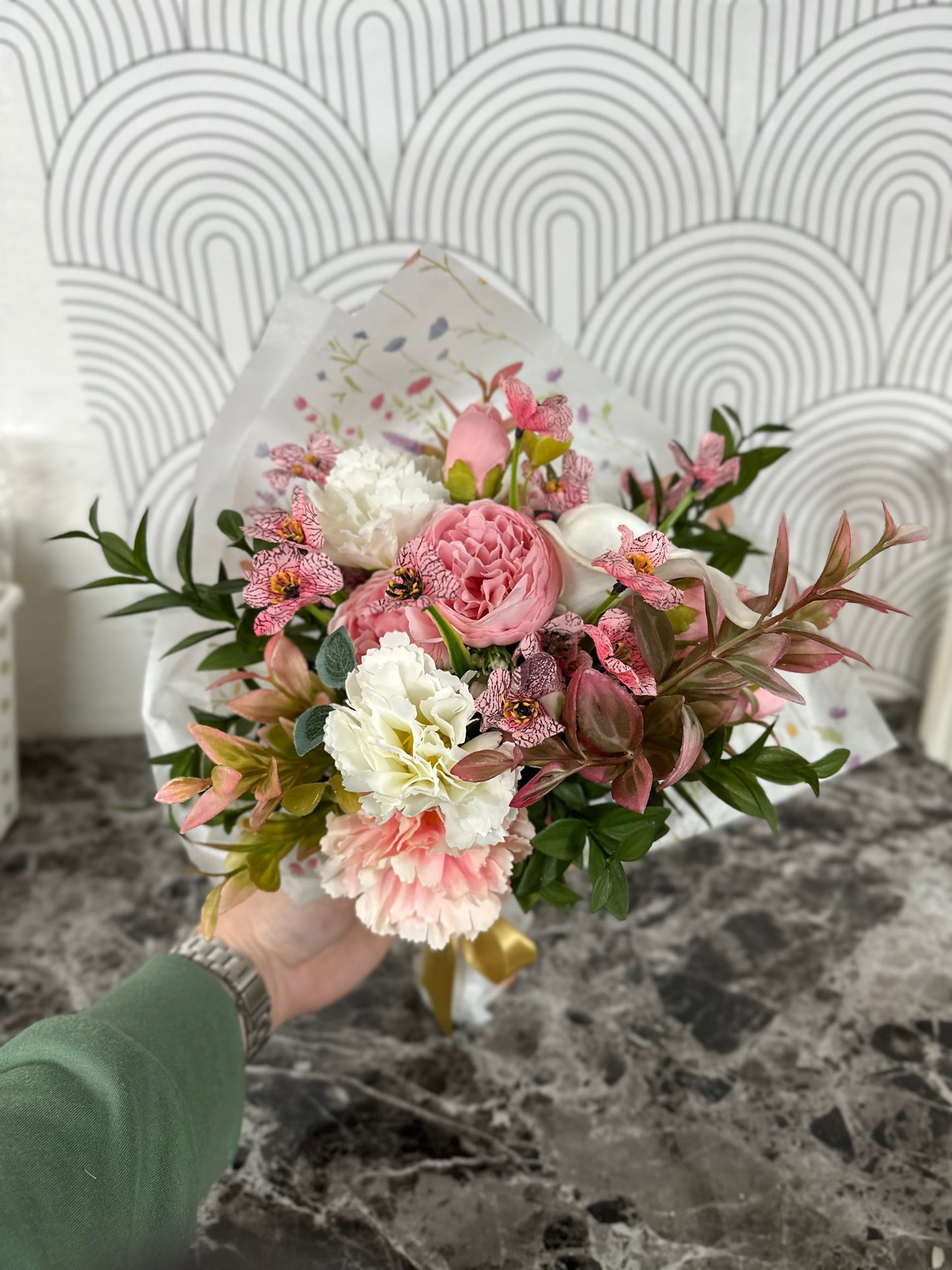 Handmade Artificial Forever Floral Arrangement - versatile timeless beauty