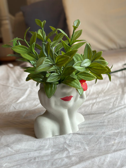 “Daydream Bloom” Faux Arrangement in Face Planter