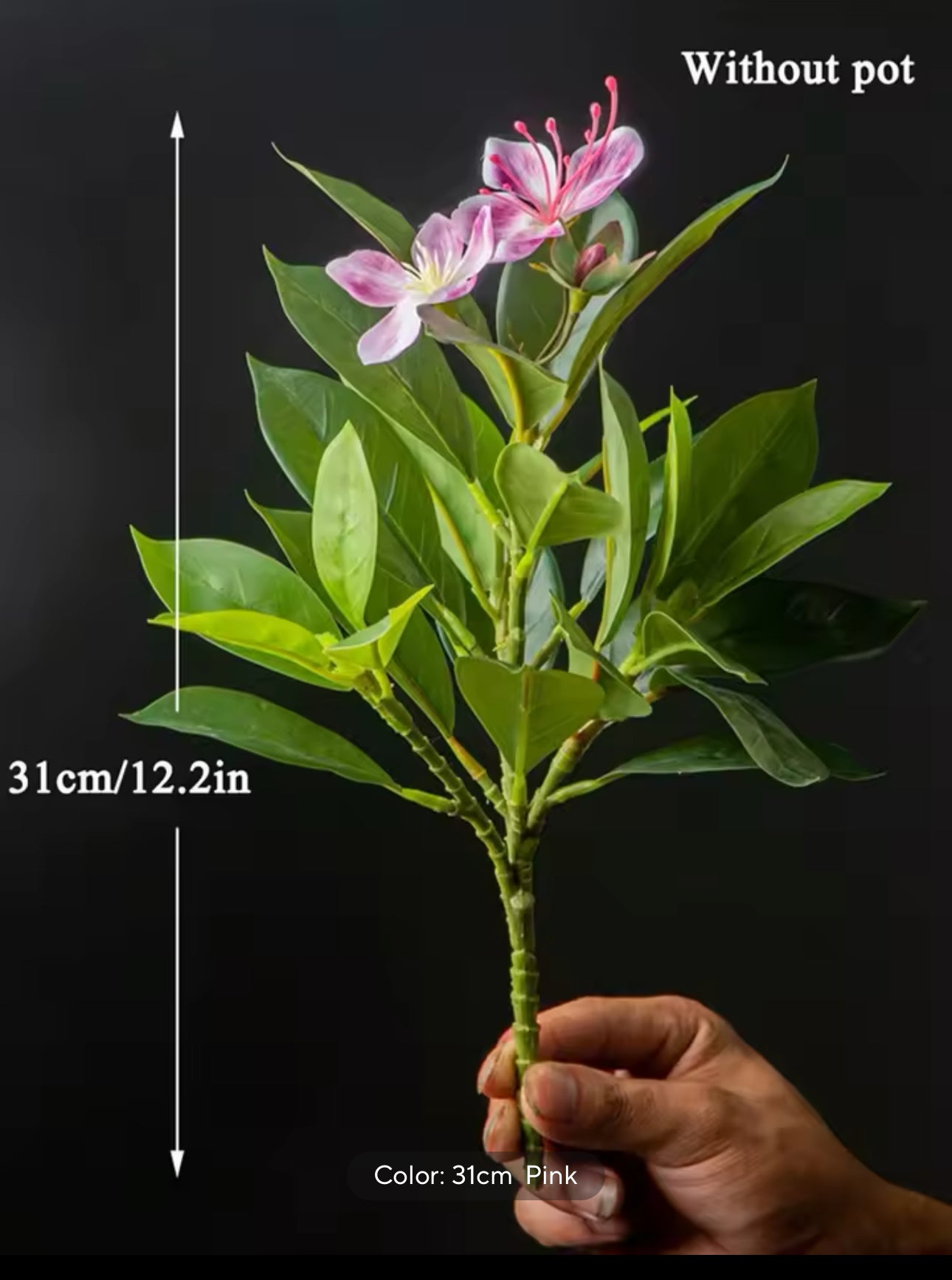 Francis - Pacific Rhododendron Artificial Indoor Plant in Cement Vase
