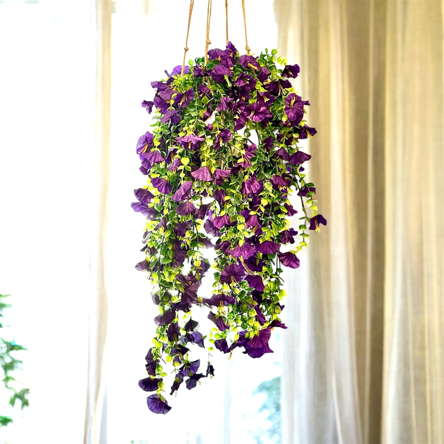 Gloria - Hanging Basket Indoor/Outdoor Fake Flower Arrangement