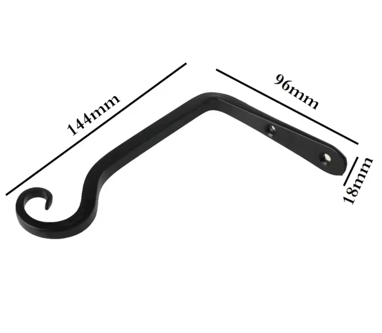 Wall-Mounted Metal Plant Hook – 7.3” Black Iron Hanger for Macramé or Baskets