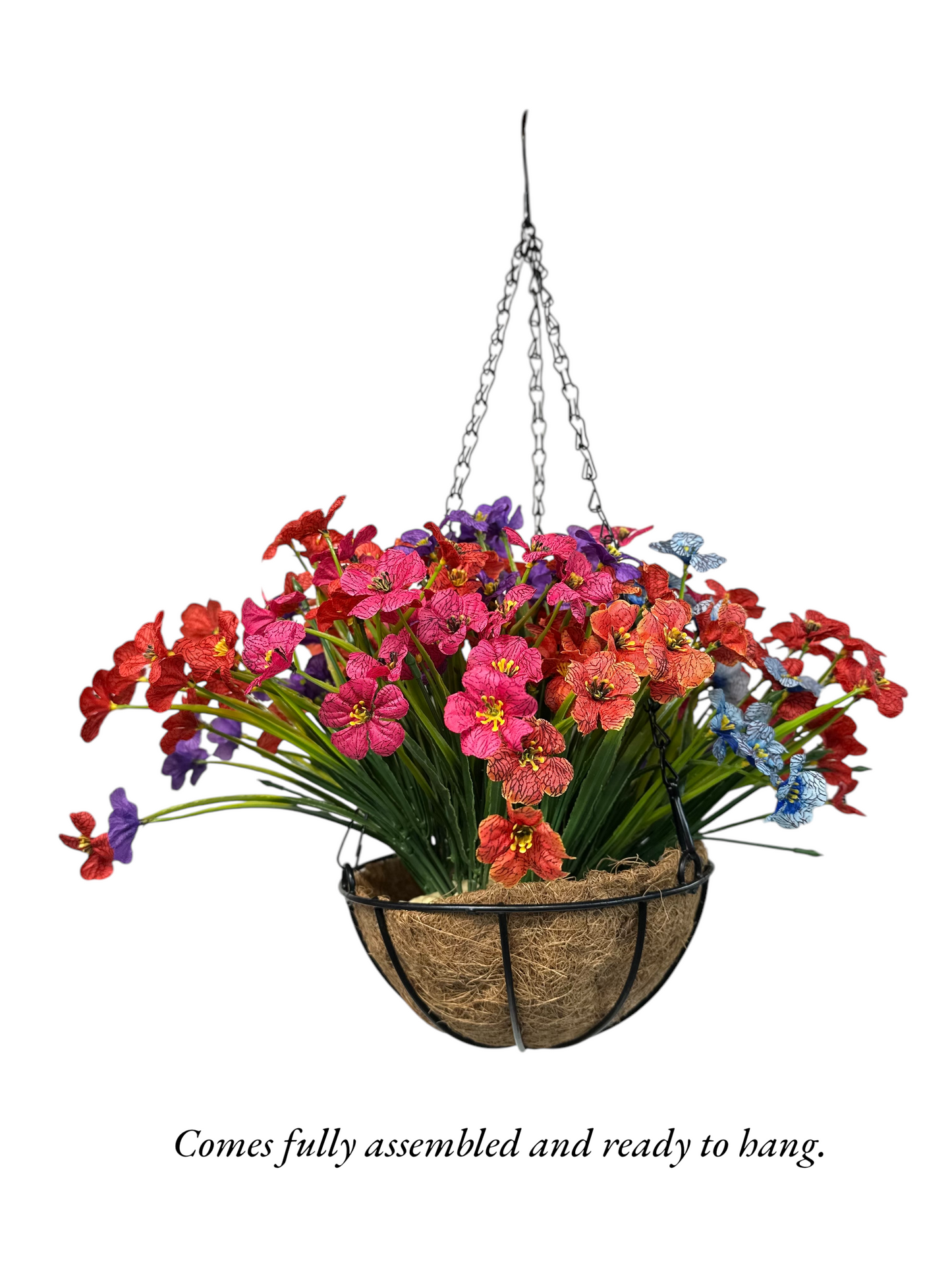 Maribel Faux Wildflower Arrangement – Red, Pink, Blue, Purple & Orange | Mother’s Day Gift | Indoor/Outdoor Artificial Flowers