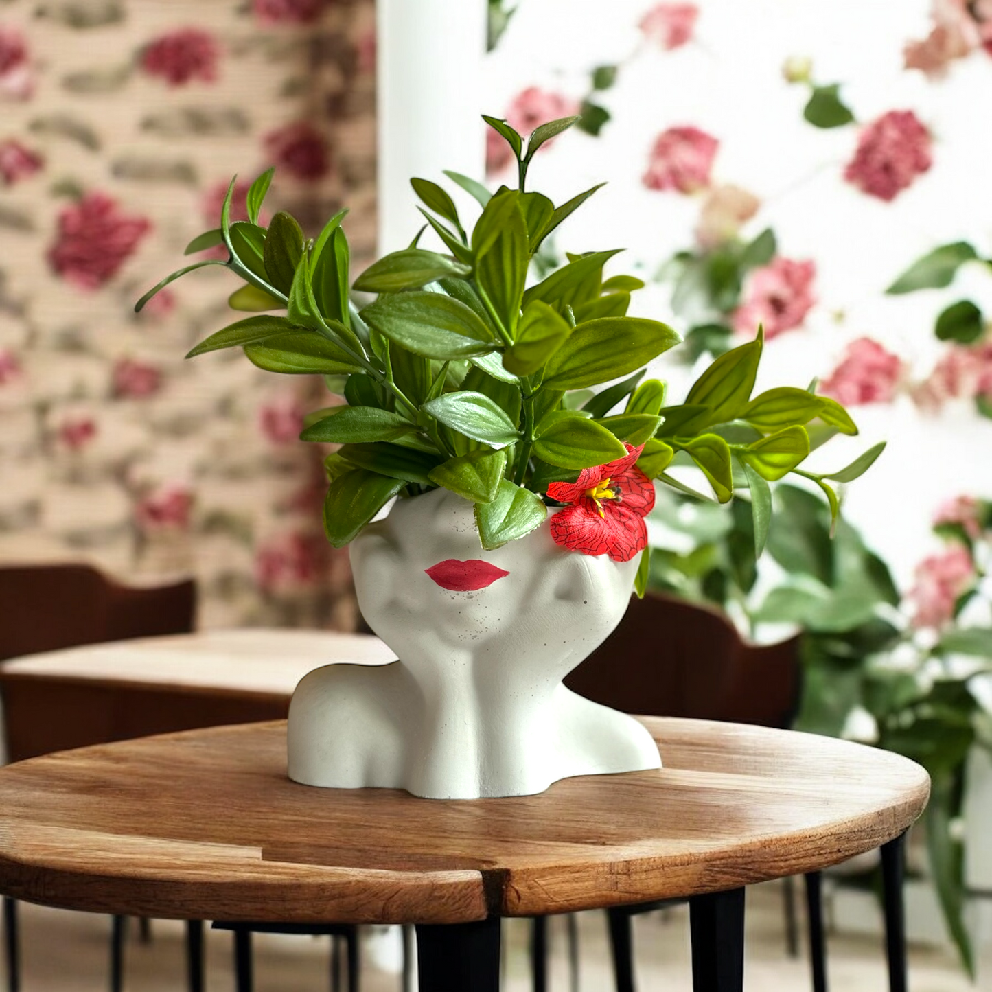 “Daydream Bloom” Faux Arrangement in Face Planter