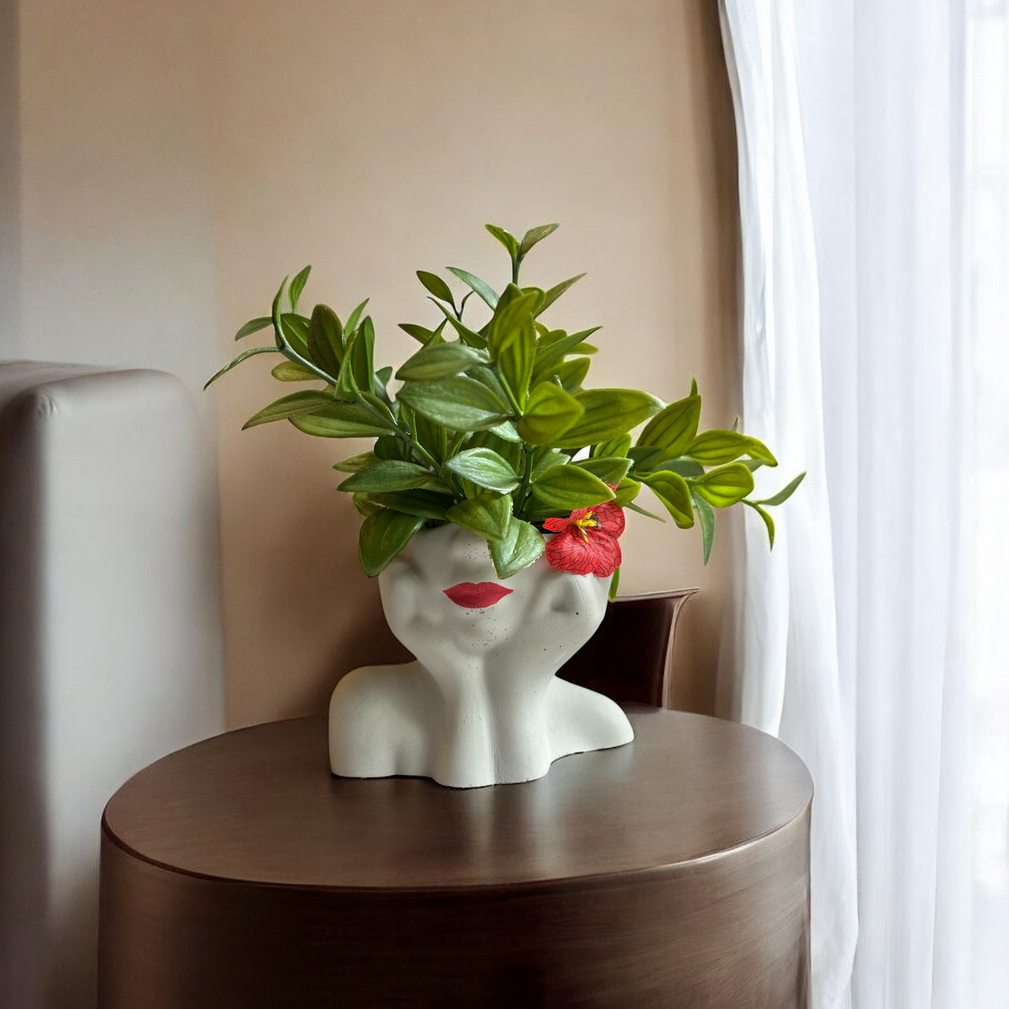 “Daydream Bloom” Faux Arrangement in Face Planter