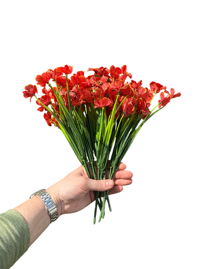 Maribel Faux Wildflower Arrangement – Red, Pink, Blue, Purple & Orange | Mother’s Day Gift | Indoor/Outdoor Artificial Flowers
