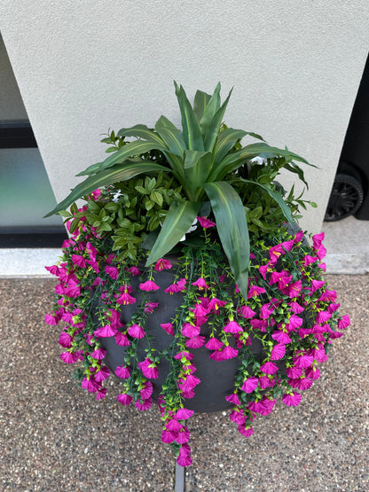 Gloria - Hanging Basket Indoor/Outdoor Fake Flower Arrangement