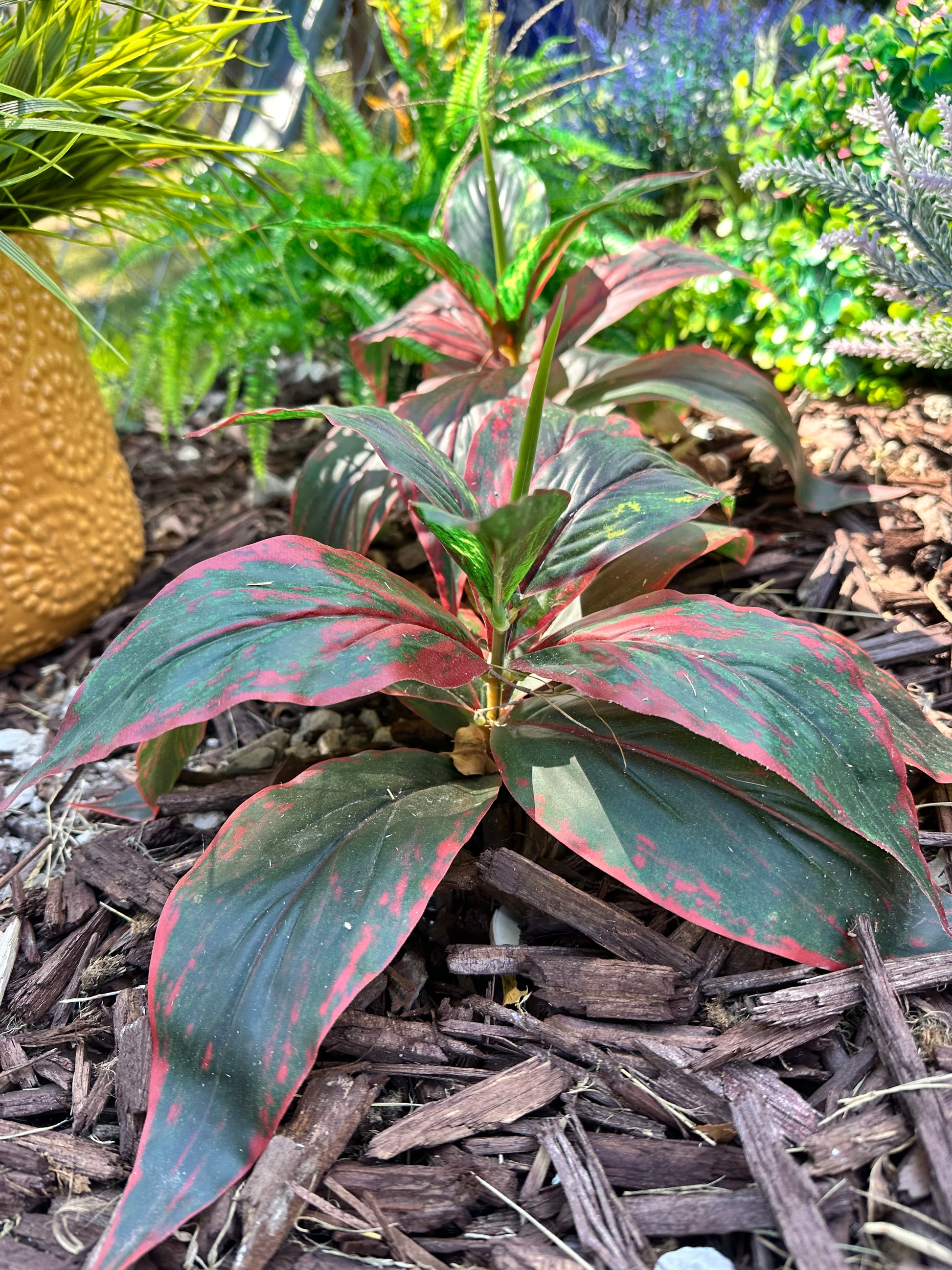 artificial aglaonema Aglaonema Fake Plant for Indoor and Outdoor for Garden Landscaping – Water Free Greenery