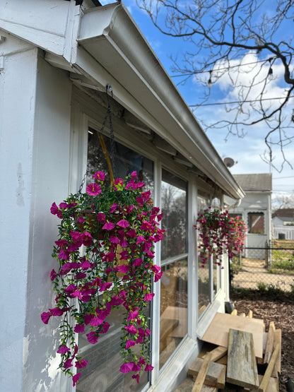 Gloria - Hanging Basket Indoor/Outdoor Fake Flower Arrangement