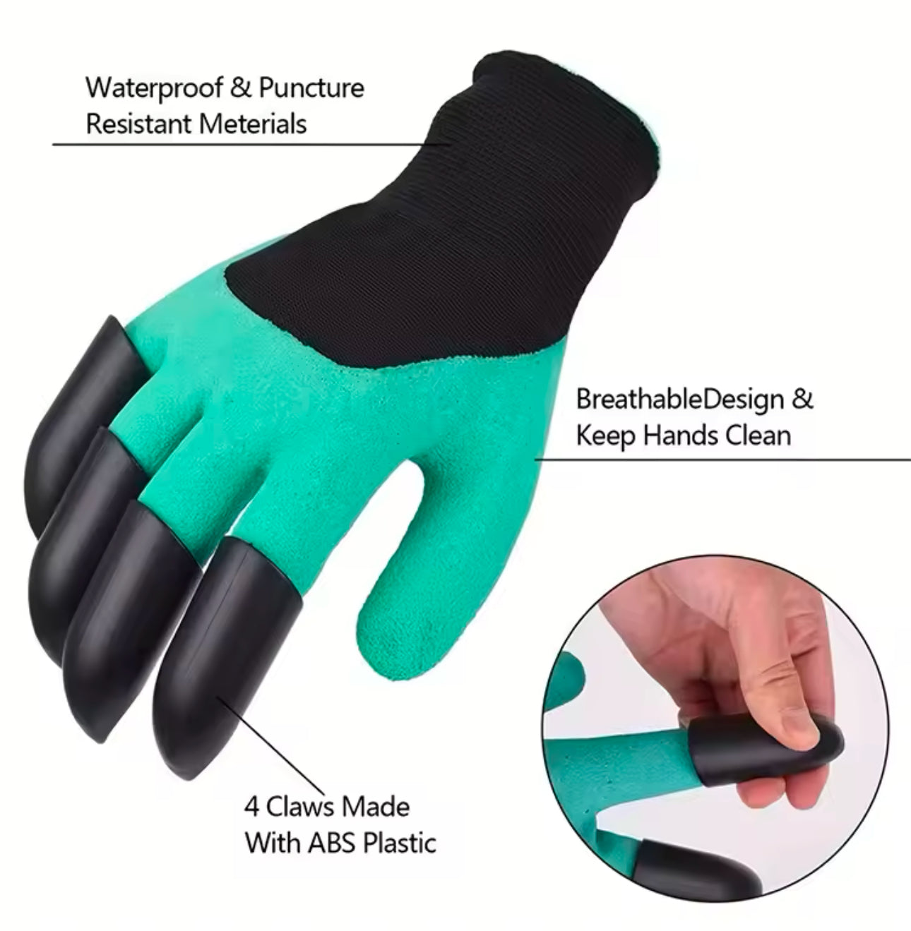 Garden Gloves With Claws - Dig, Plant, Weed & Seed Effortlessly - Protect Your Fingers & Nails