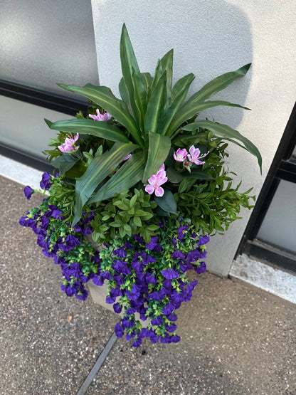 Francis - Pacific Rhododendron Artificial Indoor Plant in Cement Vase