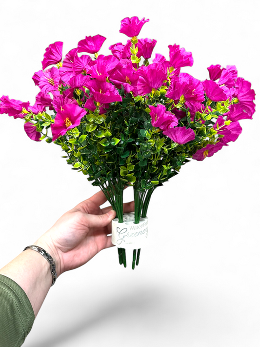 Plantable Everlasting Petunia Blooms: UV-Protected Artificial Landscape Flowers with Patent-Pending Planting Core
