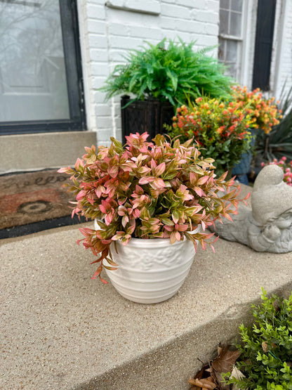 Artificial Vanilla Bush in Pink for Outdoor Greenery, Faux Plant, UV Protected