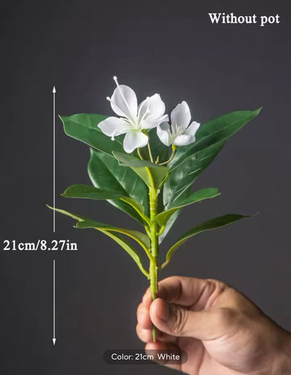 Francis - Pacific Rhododendron Artificial Indoor Plant in Cement Vase