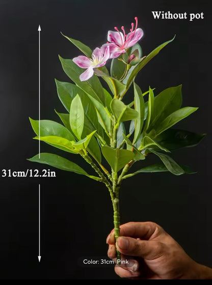 Francis - Pacific Rhododendron Artificial Indoor Plant in Cement Vase