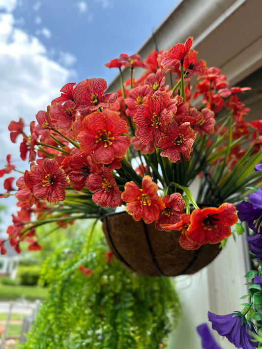 Maribel Faux Wildflower Arrangement – Red, Pink, Blue, Purple & Orange | Mother’s Day Gift | Indoor/Outdoor Artificial Flowers