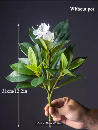 Francis - Pacific Rhododendron Artificial Indoor Plant in Cement Vase
