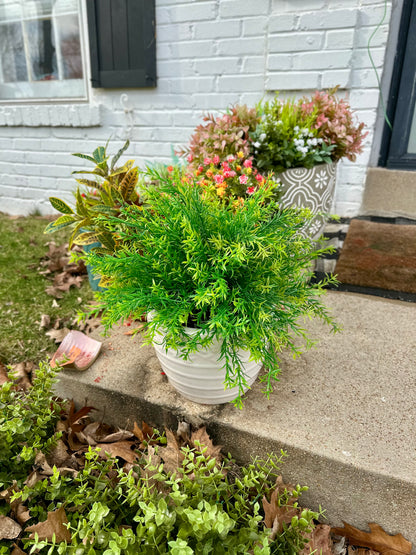 Artificial Spiky Boxwood Bush Faux Greens low maintenance