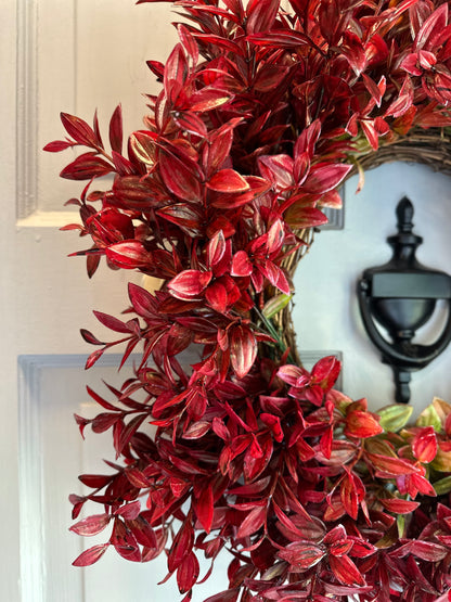 Ophelia – Artificial Crimson Foliage Wreath