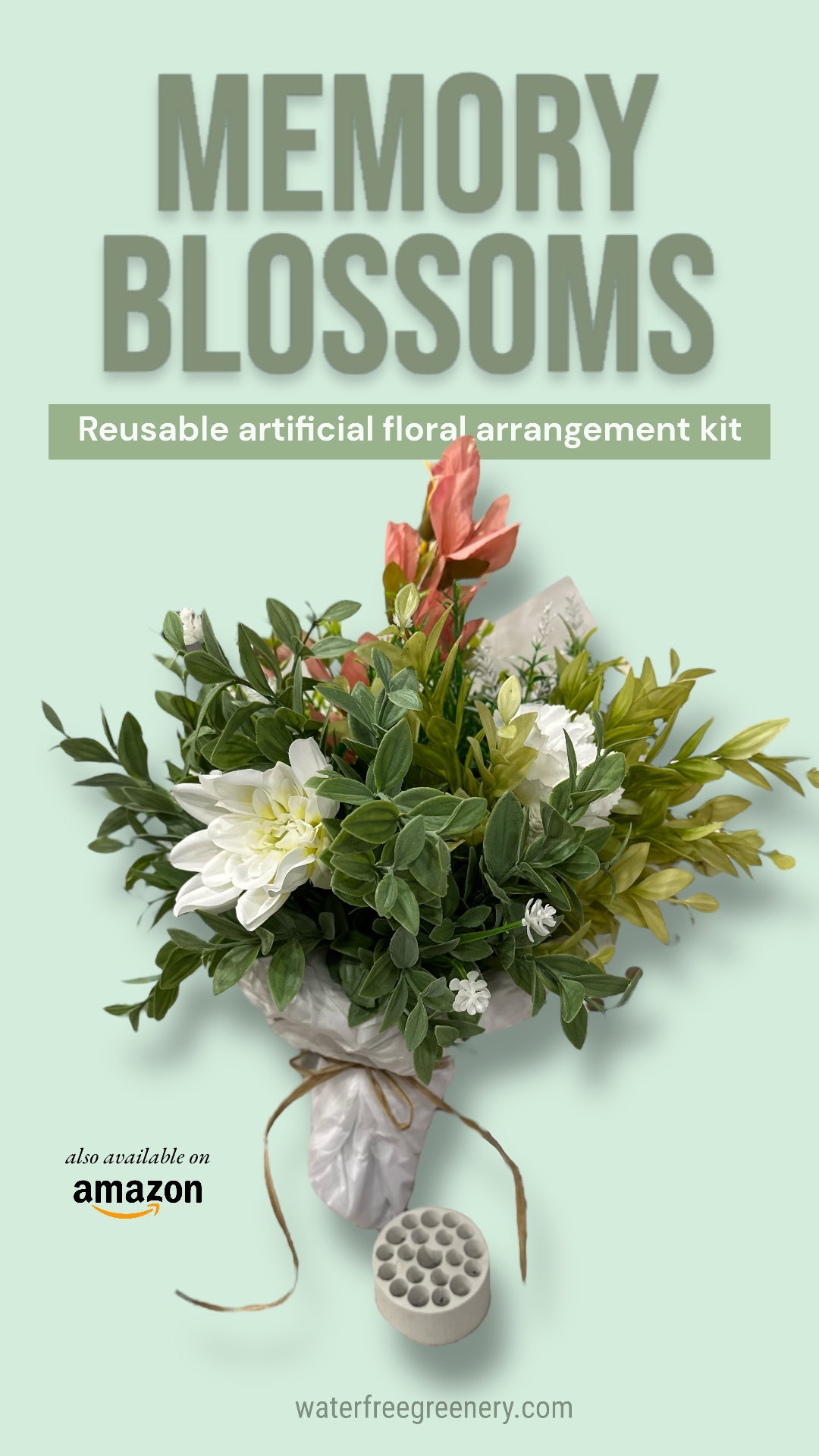 Memory Blossoms - Reusable Floral Arranging Kit Perfect Gift for Grandparents