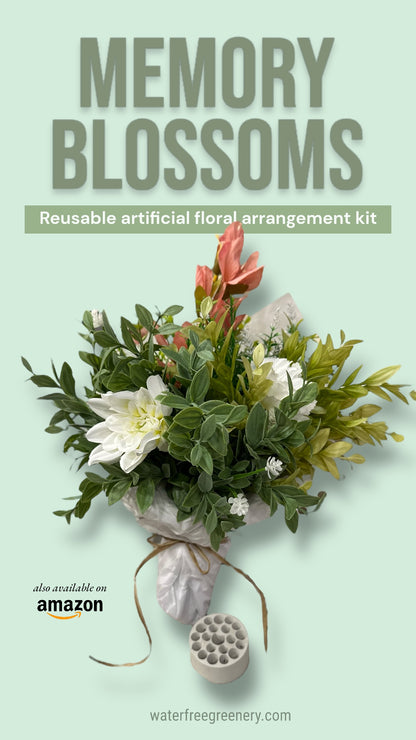 Memory Blossoms - Reusable Floral Arranging Kit Perfect Gift for Grandparents