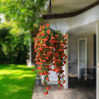 Gloria - Hanging Basket Indoor/Outdoor Fake Flower Arrangement