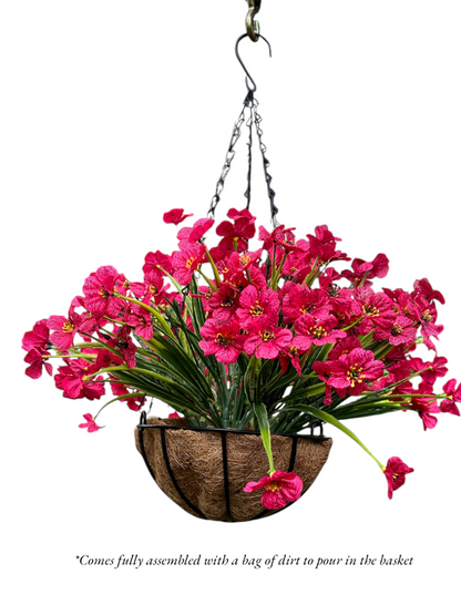 Maribel Faux Wildflower Arrangement – Red, Pink, Blue, Purple & Orange | Mother’s Day Gift | Indoor/Outdoor Artificial Flowers
