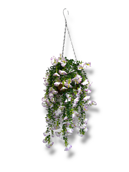 Gloria - Hanging Basket Indoor/Outdoor Fake Flower Arrangement