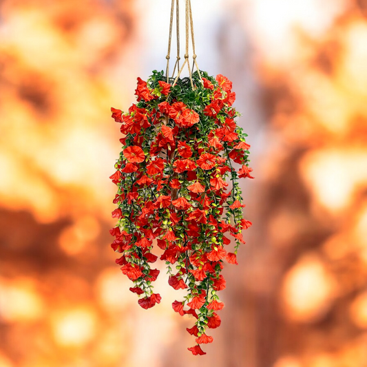 Gloria - Hanging Basket Indoor/Outdoor Fake Flower Arrangement