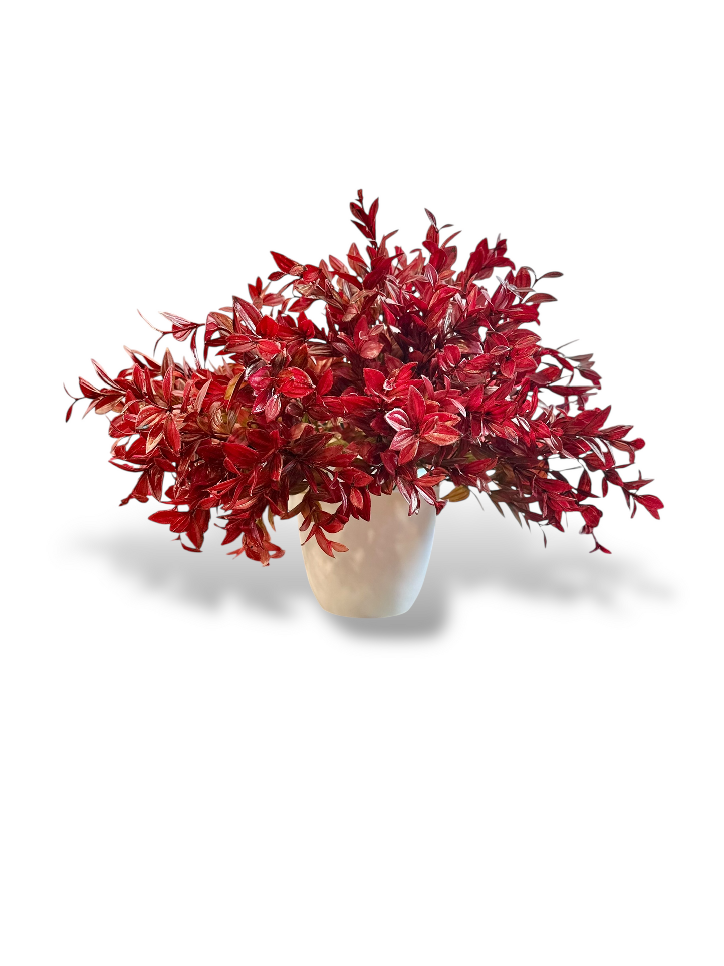 Artificial Vanilla Plant in Dark Red for outdoor greenery, fake foliage, uv protected