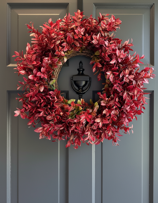 Ophelia – Artificial Crimson Foliage Wreath