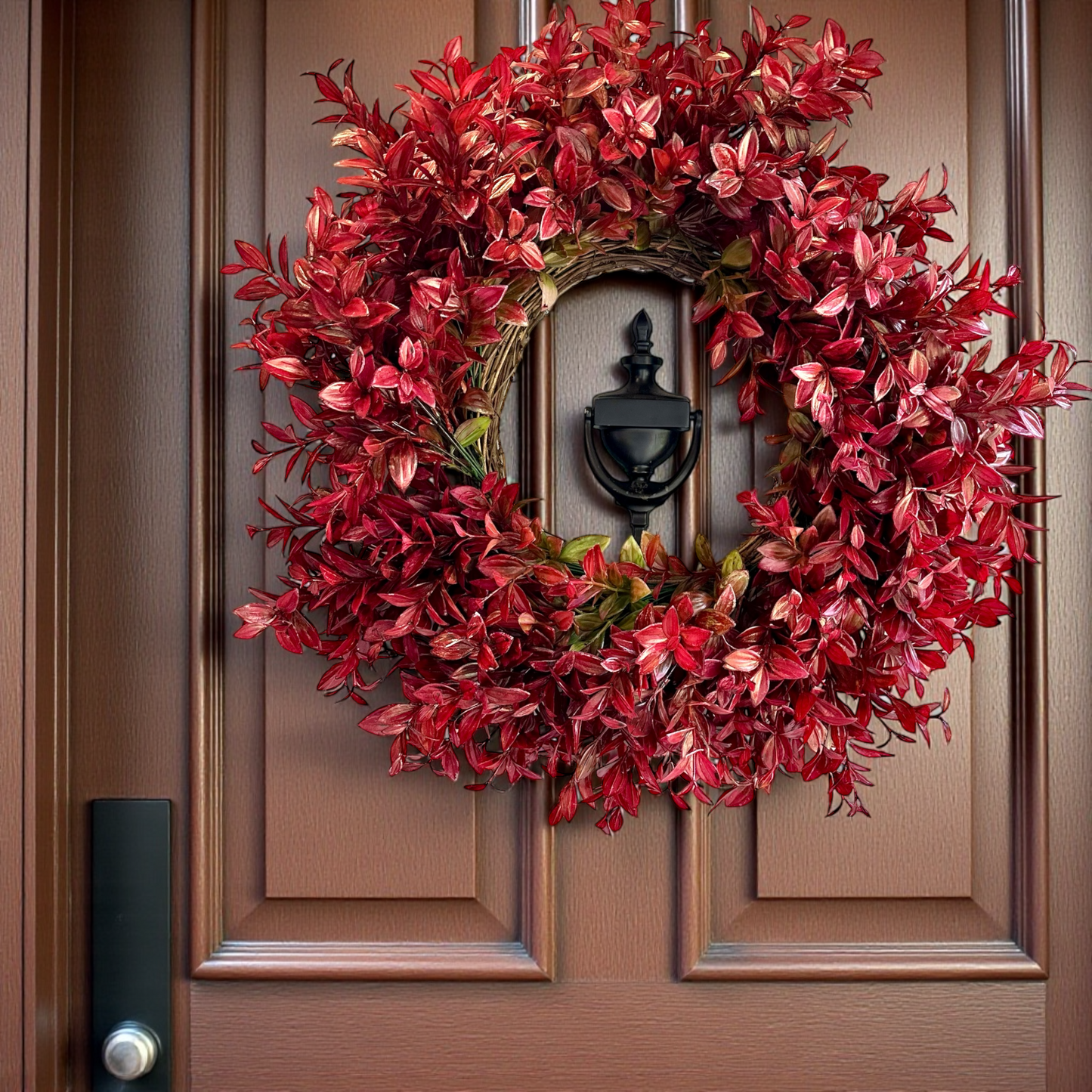 Ophelia – Artificial Crimson Foliage Wreath