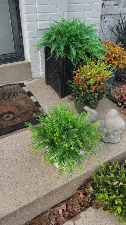 Artificial Spiky Boxwood Bush Faux Greens low maintenance